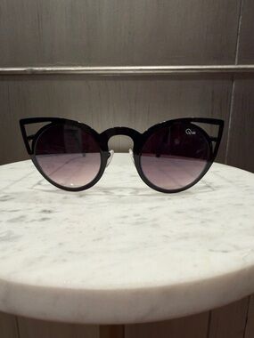 Quay Australia Black Cat-Eye Sunglasses